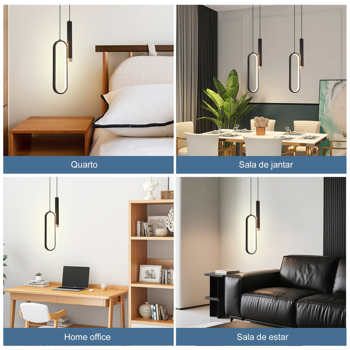 Luminária Pendente Oval Moderna LED 20W