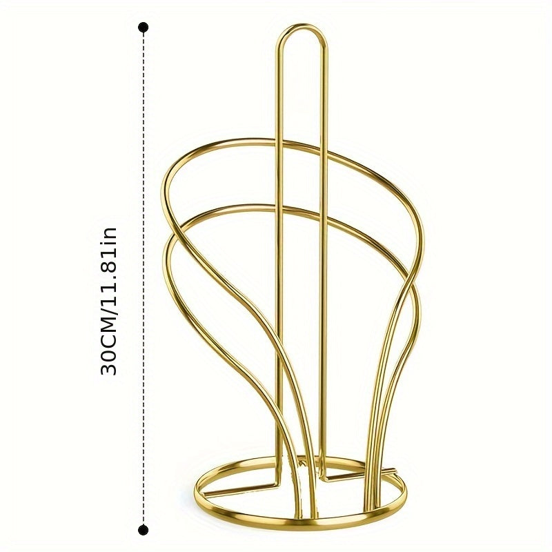 Porta-Toalhas de Papel Dourado com Base Pesada