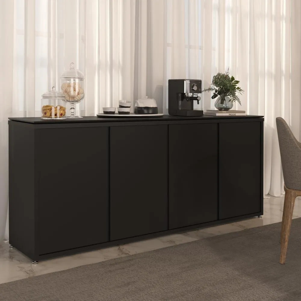 Buffet Aparador Com 4 Portas Para Escritório 180cm Tundra
