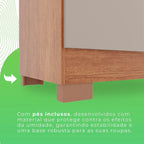 Guarda-roupa Casal 6 Portas 2 Gavetas França Espresso Móveis cor cinamomo off-white