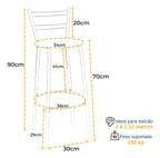 Kit 4 Banquetas Itagold Florida 90cm