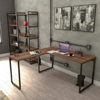 Mesa de Escritório em L Estilo Industrial 1,50mX1,50m Kuadra