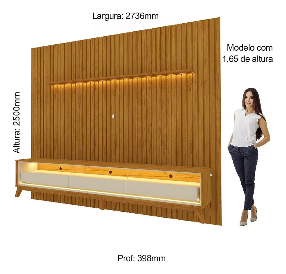Rack Com Painel Para Tv Até 85 Polegadas Led 3 De