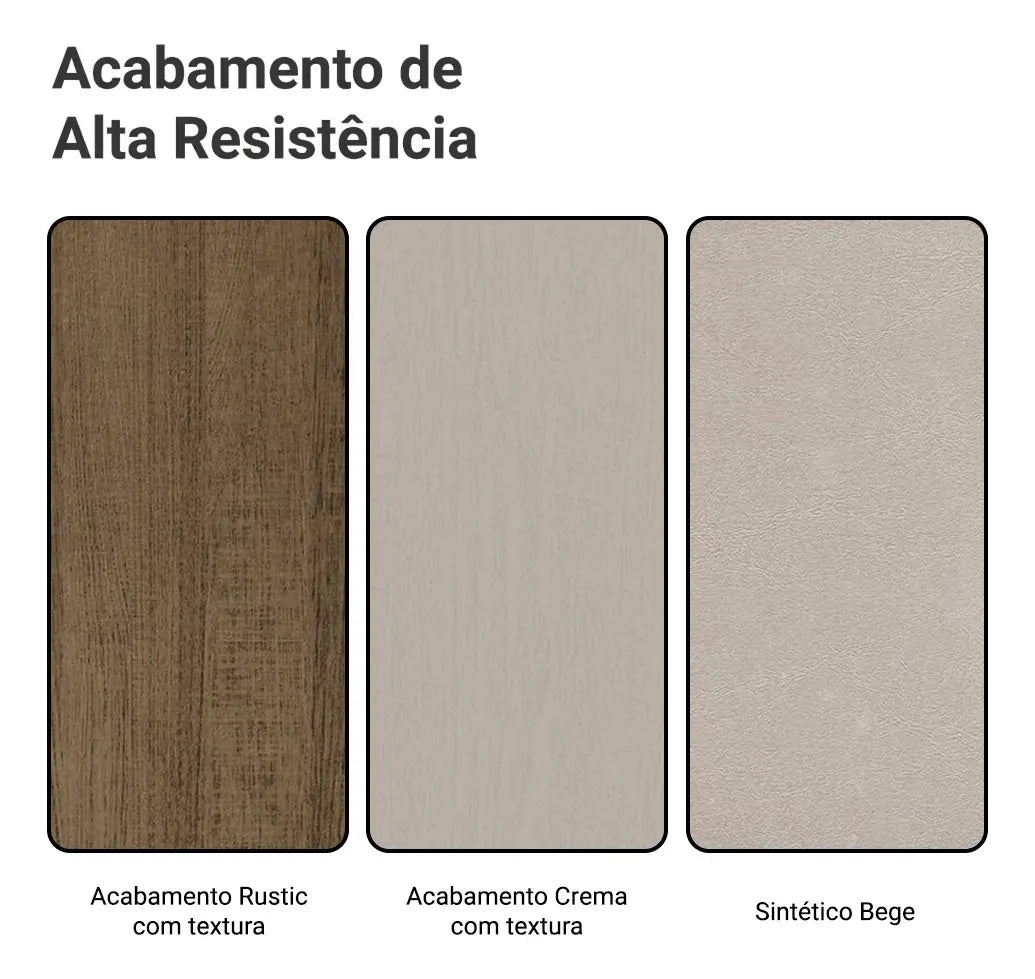 Kit 4 Cadeiras de Jantar Estofada Madesa Rustic/crema/pérola