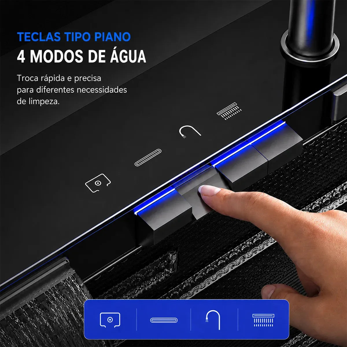 Cuba Gourmet de Aço Inox 304 com Torneira LED Digital e Acessórios Bokoptyr