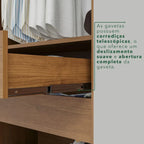 Guarda-roupa Casal 6 Portas 2 Gavetas França Espresso Móveis cor cinamomo off-white