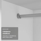 Guarda Roupa Casal Madesa Mônaco 3 Portas Correr Espelho Cor Branco 1093D81E