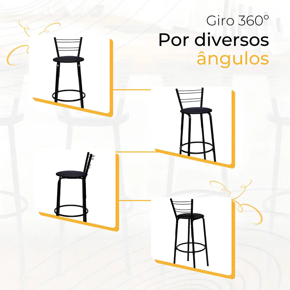 Kit 4 Banquetas Itagold Florida 90cm