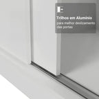 Guarda Roupa Casal Madesa Mônaco 3 Portas Correr Espelho Cor Branco 1093D81E