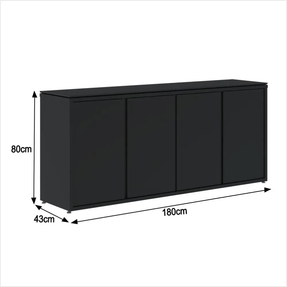 Buffet Aparador Com 4 Portas Para Escritório 180cm Tundra