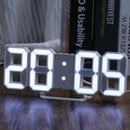 Relógio Digital 3D LED com Modo Noturno