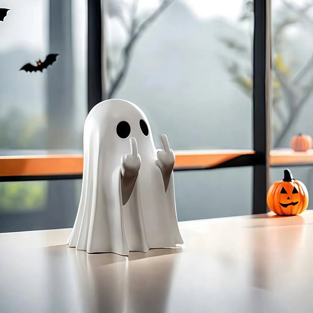 Estátua Decorativa de Fantasma com Gesto Divertido