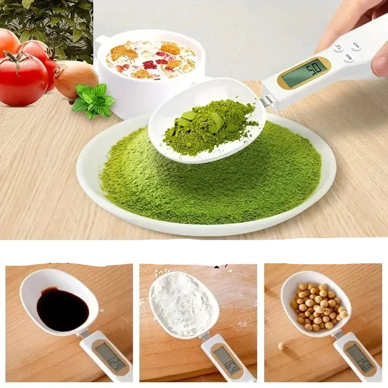 Balança Digital de Cozinha com Colher Medidora LCD