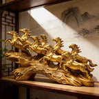 Escultura Oito Cavalos em Resina