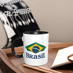 Caneca de Cerâmica com Bandeira do Brasil