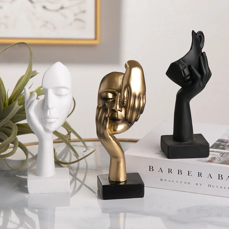 Estátua Abstrata de Resina para Decoração Elegante