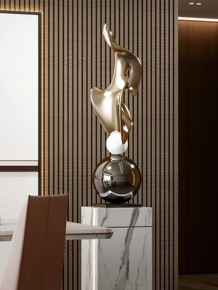 Escultura Geométrica de Luxo para Decoração Moderna