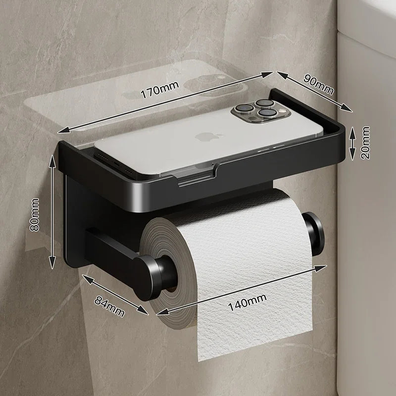 Suporte de Papel Higiênico Luxo com Prateleira