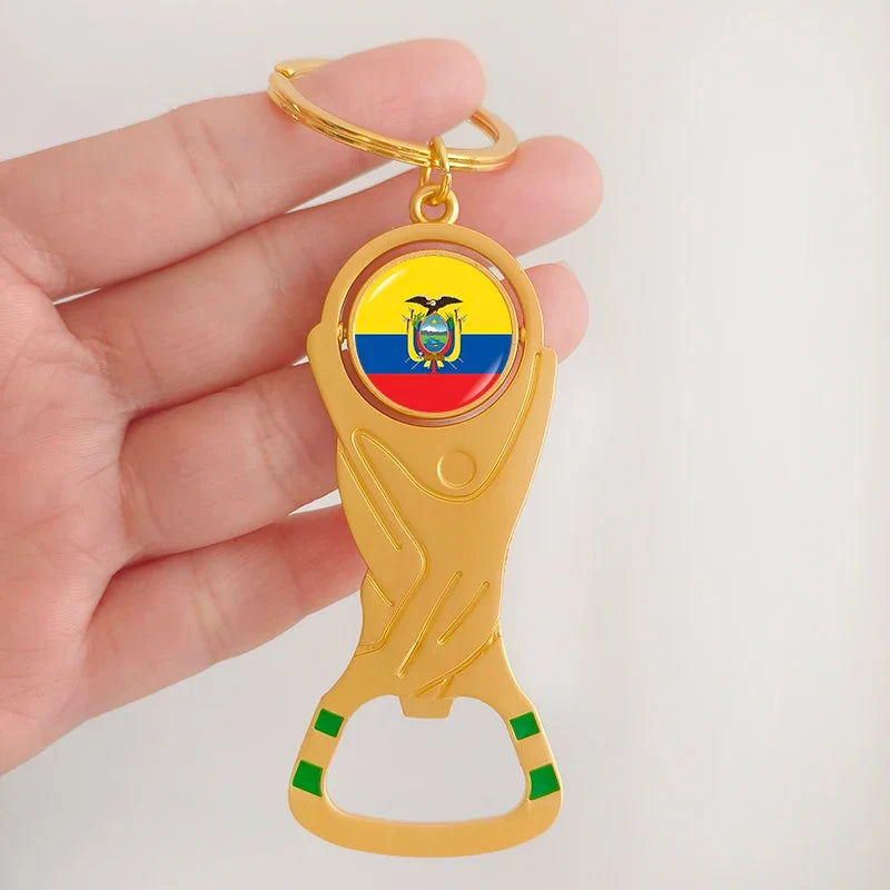 Chaveiro Abridor de Garrafa Dupla Face com Bandeiras