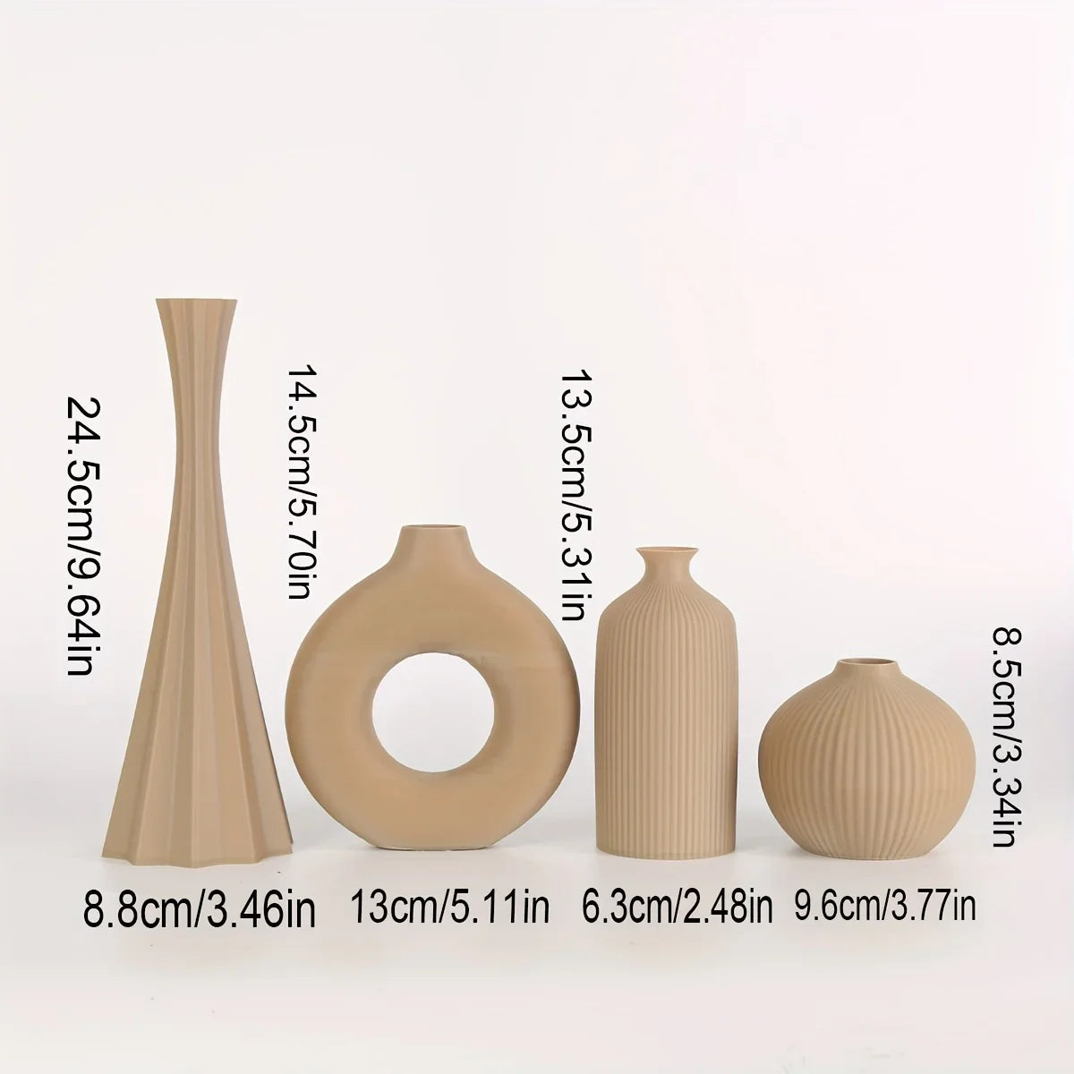Conjunto de 4 Vasos Decorativos Multicoloridos