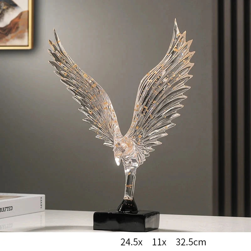 Escultura Asa de Anjo Dourada em Resina