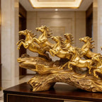 Escultura Oito Cavalos em Resina