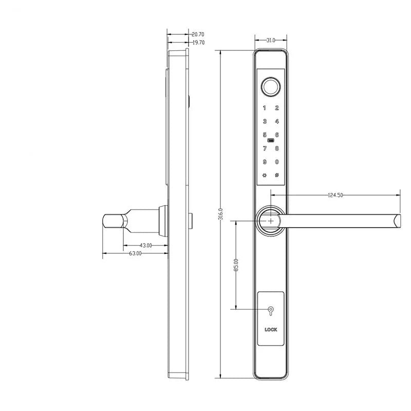 Fechadura Biométrica TTLock para Portas de Vidro