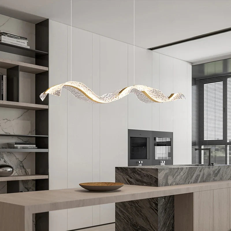 Lustre LED Ondulado Moderno