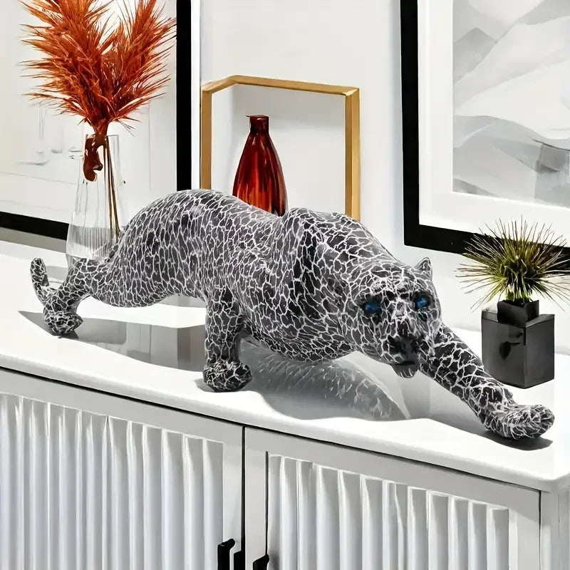 Escultura Leopardo em Resina