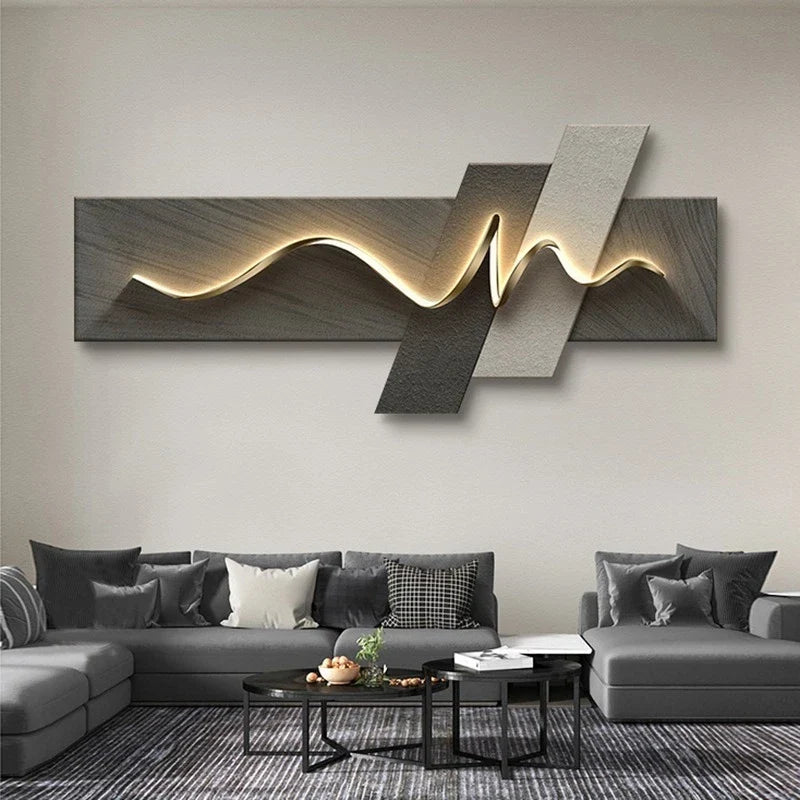 Quadro Luminária de Parede LED Wabi Sabi Moderna