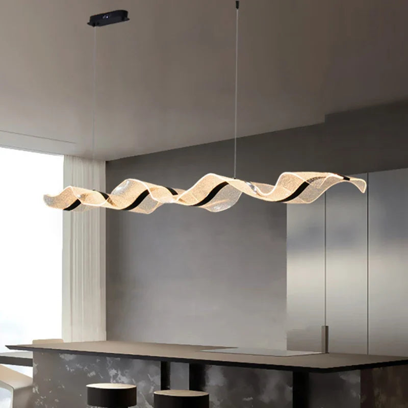 Lustre LED Ondulado Moderno