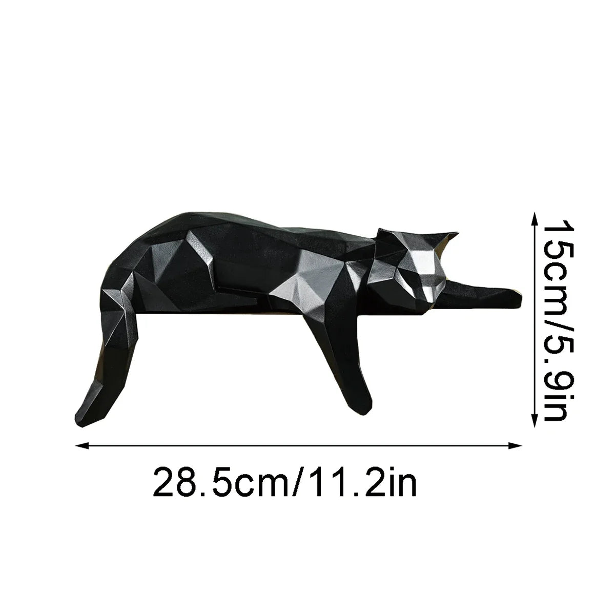 Escultura Gato Geométrico em Resina