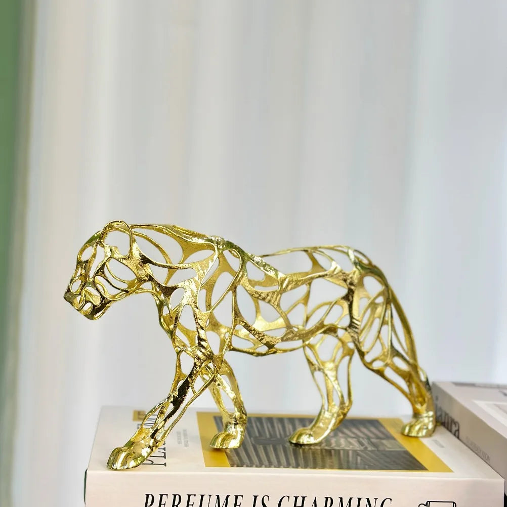 Escultura Leopardo em Metal