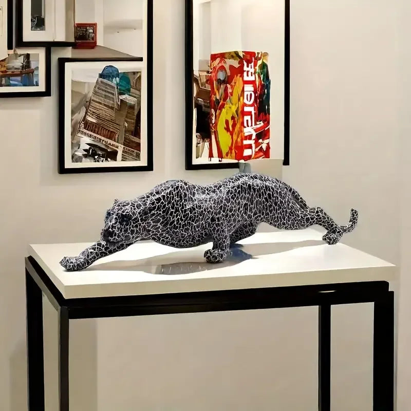 Escultura Leopardo em Resina