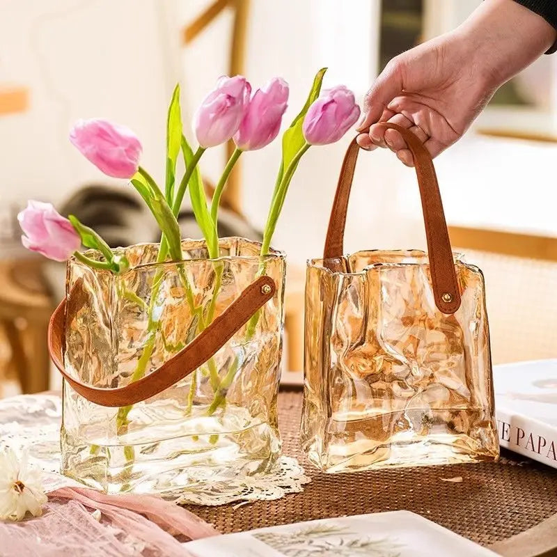 Vaso de Vidro Elegante para Arranjos Florais e Decoração Hidropônica