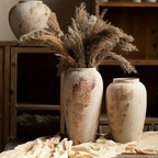 Vaso de Cerâmica Moteado Branco Retrô Elegante