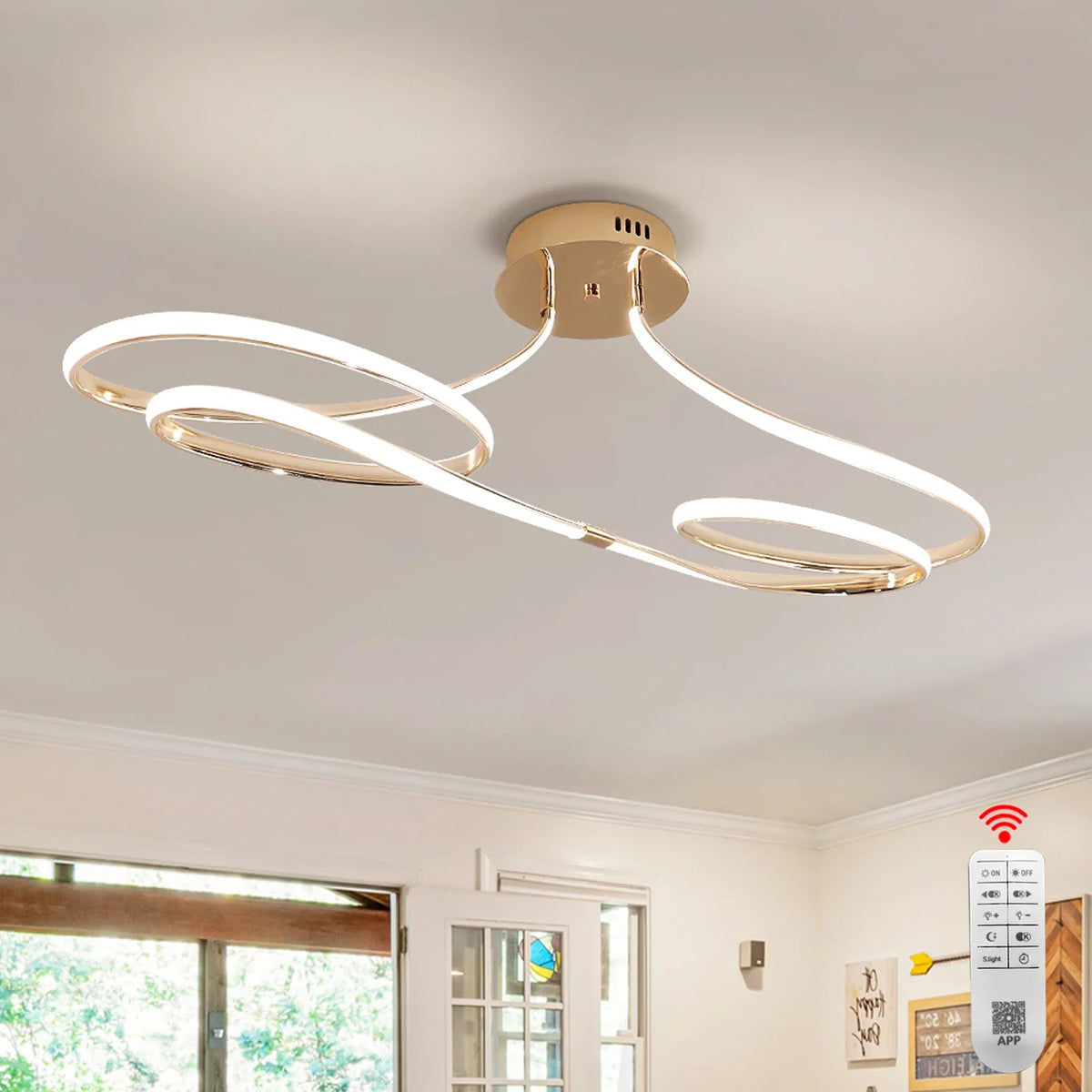 Luminária de Teto LED Regulável com Controle Remoto