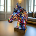 Escultura de Cavalo em Resina com Arte Graffiti