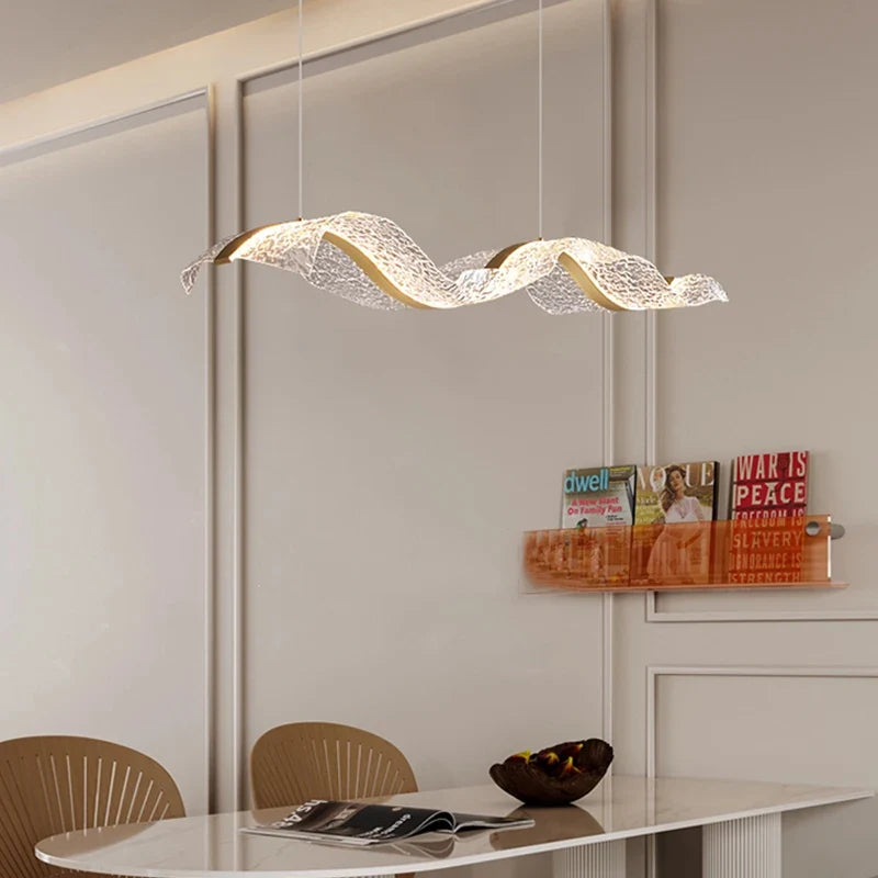 Lustre LED Ondulado Moderno