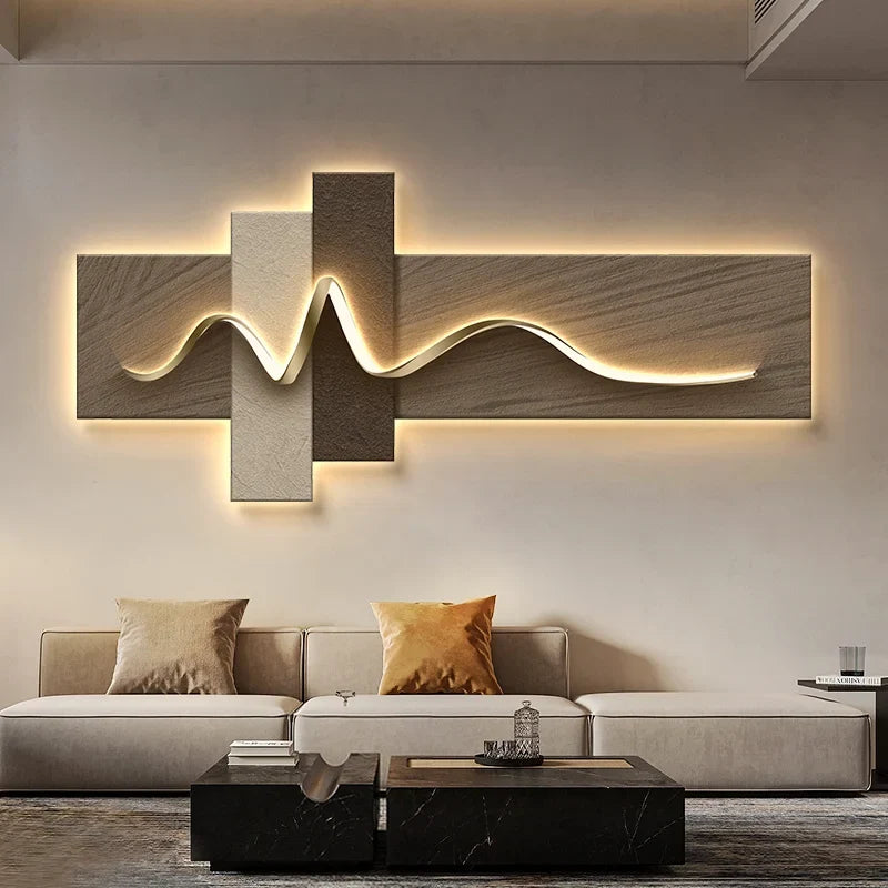 Quadro Luminária de Parede LED Wabi Sabi Moderna