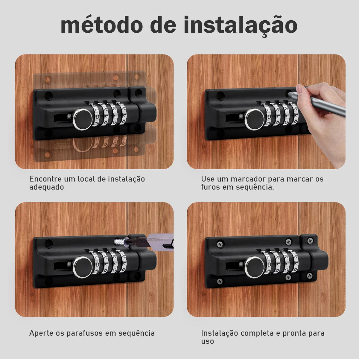 Fechadura de Combinação Antirroubo para Portas e Janelas