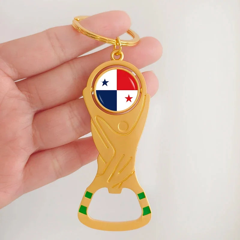 Chaveiro Abridor de Garrafa Dupla Face com Bandeiras