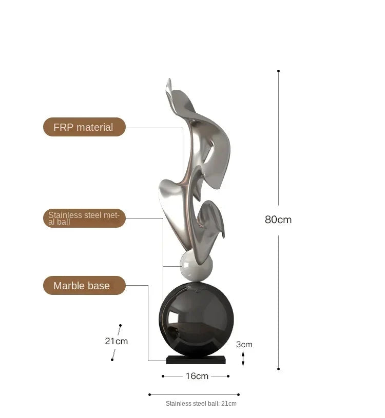 Escultura Geométrica de Luxo para Decoração Moderna