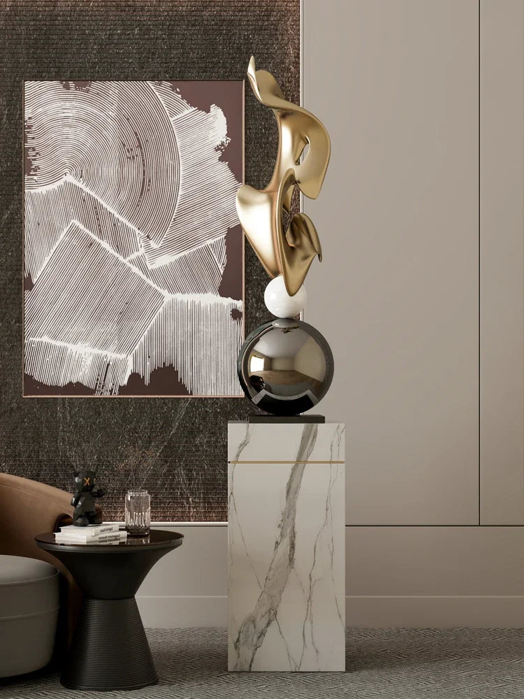 Escultura Geométrica de Luxo para Decoração Moderna