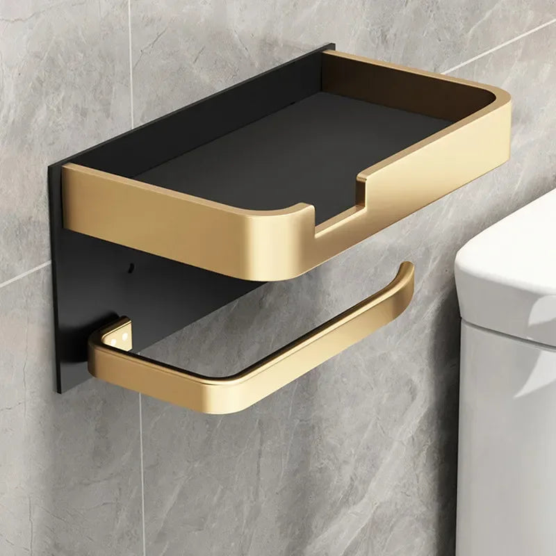 Suporte de Papel Higiênico Luxo com Prateleira