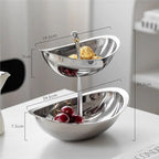 Fruteira Oval Elegante de Aço Inoxidável Aihem