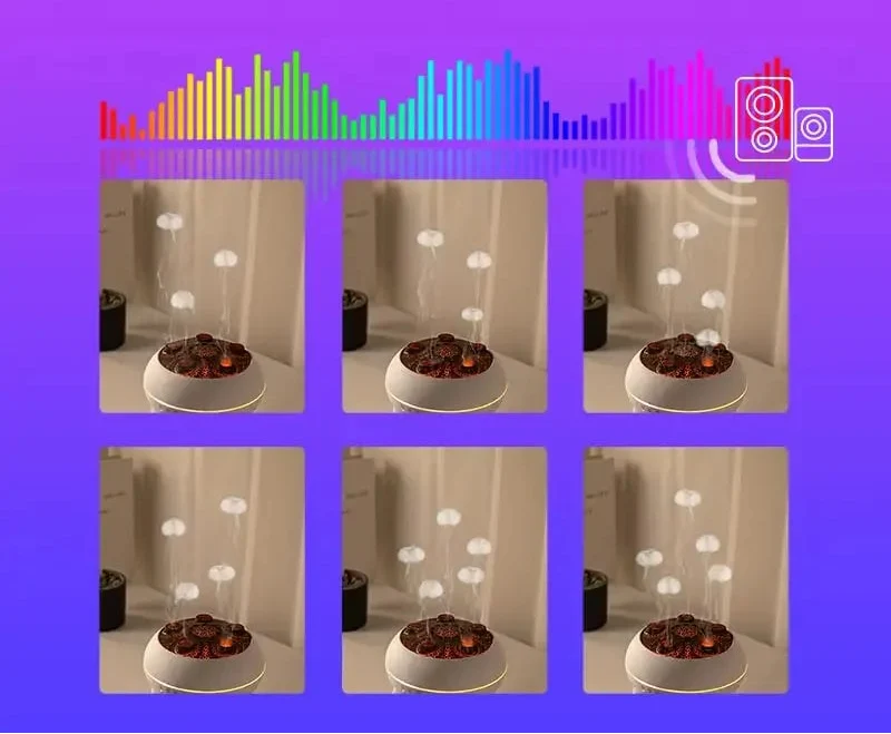 Umidificador Dinâmico Jellyfish com Luzes Coloridas e Controle Remoto