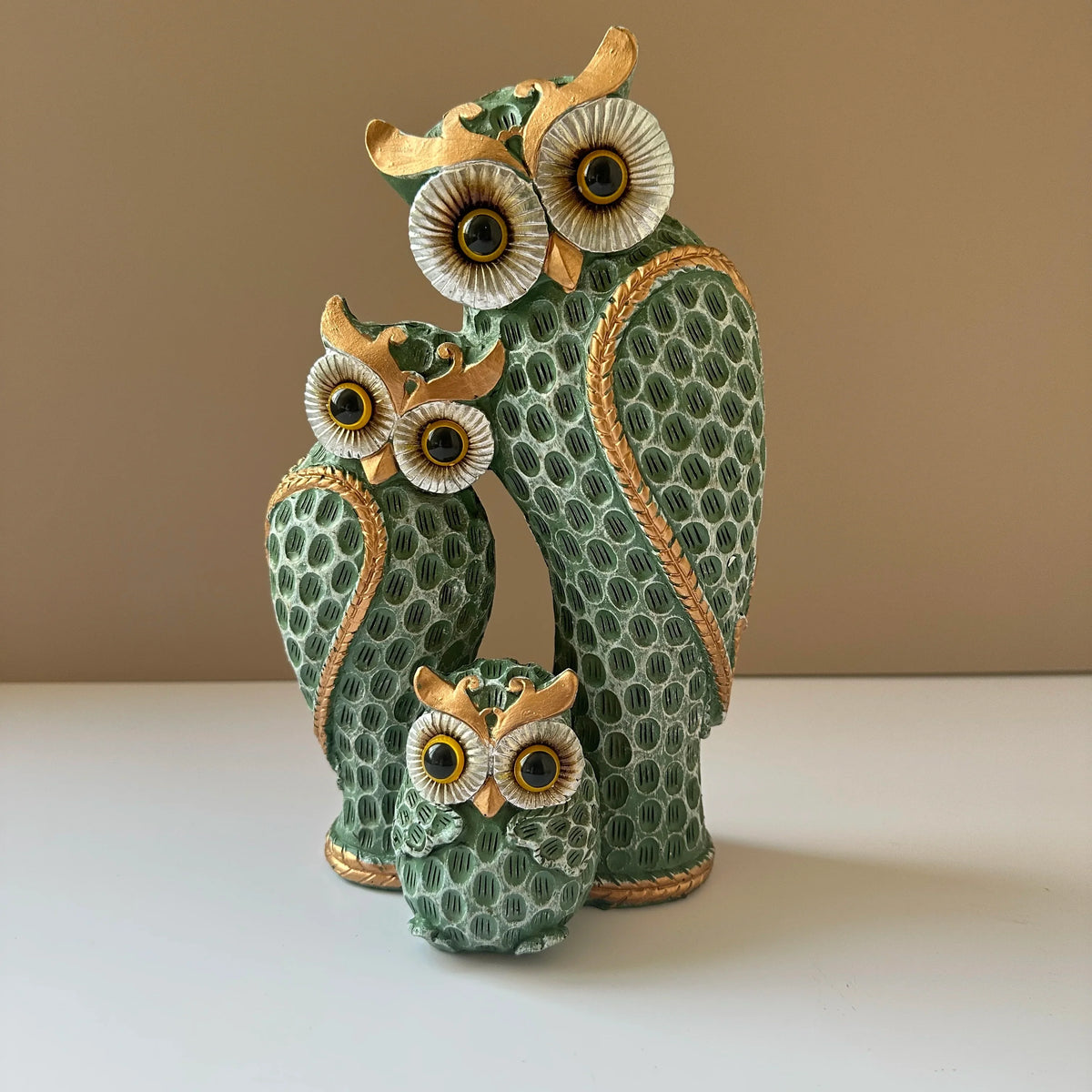 Trio de Corujas Decorativas