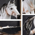 Escultura de Cavalo de Resina Vintage Estilo Chinês