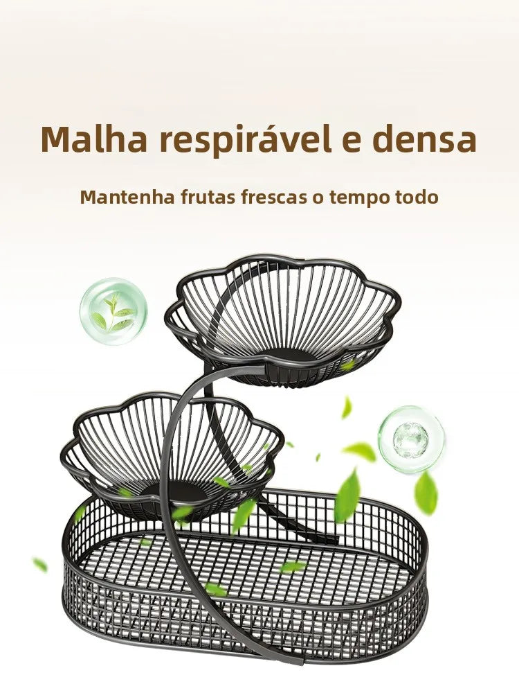 Fruteira de Metal Elegante e Multifuncional